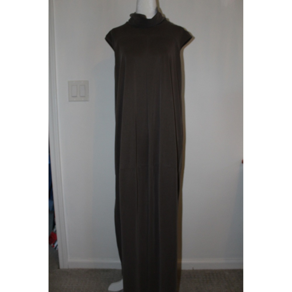 Sen Taupe Brown Cowl Neck Sleeveless‎ Maxi Dress Size 2 Minimalist Flowy Chic